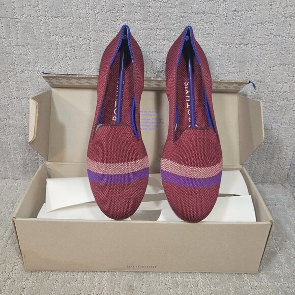 Rothy's The Loafer Reflective Stripe Round Toe Shoes Women's Size 8 US RETIRED - Picture 1 of 12